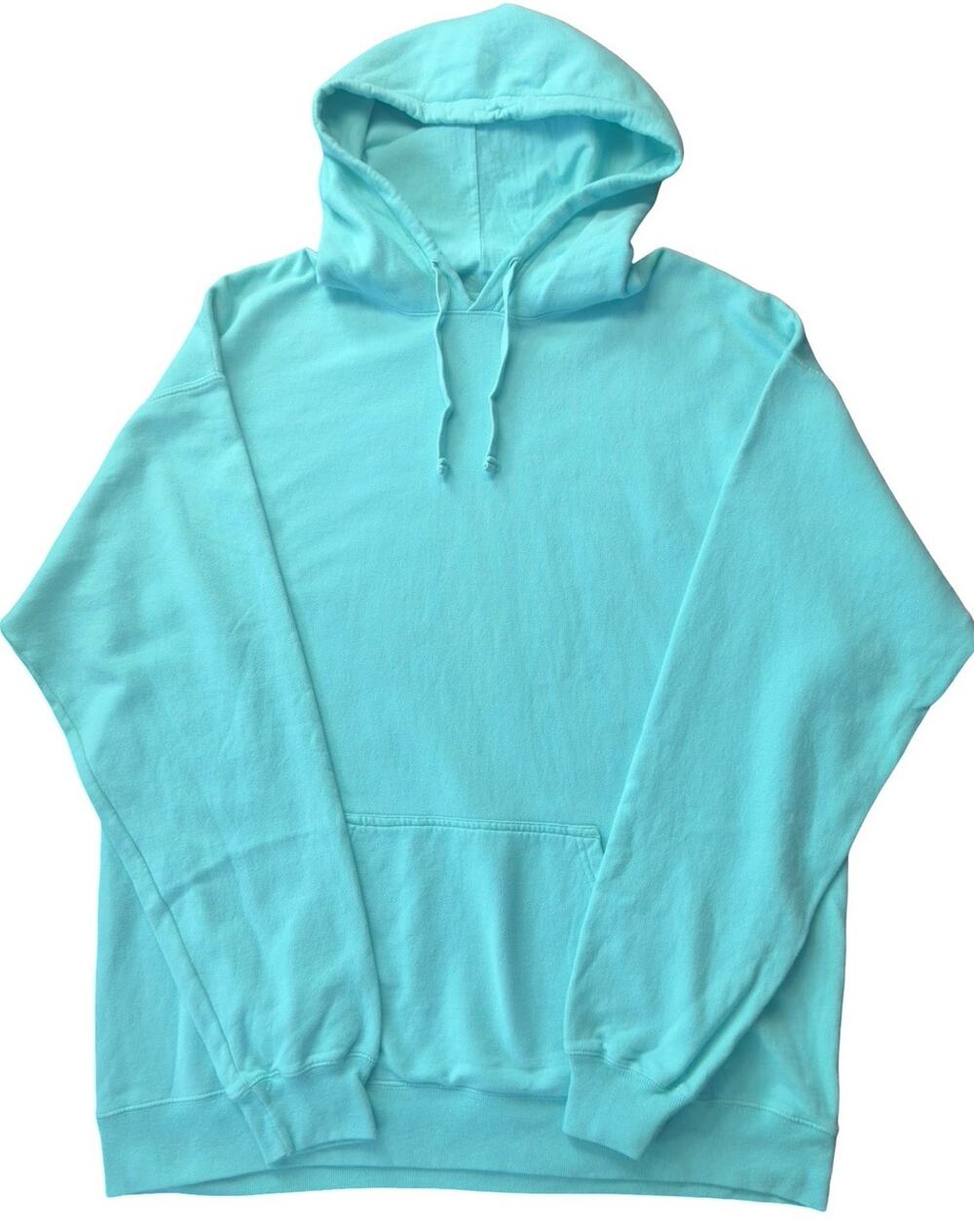 NEW Hanes ComfortWash Mens Hoodie Large Teal Blue Pullover Sweatshirt